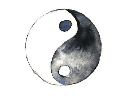 A watercolor Yin and Yang.