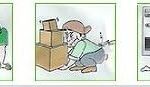 Cartoon of people experiencing back pain.
